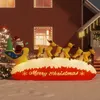 Image de vidaXL Décoration Gonflable de Père Noël et Renne à LED Décoration de Noël Ornement de Vacances Décoration de Fête Ornement de Jardin Extérieur 145 cm