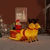 Image de Vidaxl Décoration de Noël Gonflable - Père Noël et Rennes Avec LED, 130 cm