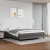 Image de vidaXL Matelas de lit à ressorts ensachés Gris 160x200x20cm Similicuir347826
