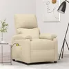 Image de vidaXL Fauteuil de relaxation, massant tissu crème