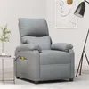 Image de vidaXL Fauteuil de relaxation, massant tissu gris clair