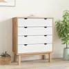 Image de Commode OTTA Marron et blanc 76,5x39,5x90 cm Bois de pin massif