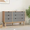 Image de vidaXL Ladekast OTTA 111x43x73,5 cm grenenhout bruin en grijs348586