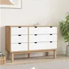 Image de Commode OTTA marron et blanc 111x43x73,5 cm bois de pin massif