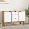 Image de vidaXL Buffet Armoire de Rangement Organisateur de Maison Meuble de Salle de Séjour Salon Intérieur Marron et Blanc 113,5x43x73 cm Bois Massif de Pin