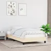Image de Cadre de lit sans matelas crème 90x190 cm tissu