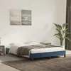 Image de Cadre de lit sans matelas bleu foncé 140x190 cm velours