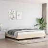 Image de vidaXL Bedframe zonder matras stof cràmekleurig 200x200 cm347095