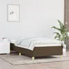 Image de vidaXL Cadre de Lit Sommier à Lattes Lit Rembourré Cadre à Lattes Lit Simple Adulte Chambre à Coucher Intérieur Marron Foncé 90x190 cm Tissu