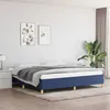 Image de vidaXL Cadre de Lit Sommier à Lattes Lit Rembourré Cadre à Lattes Lit Double Adulte Chambre à Coucher Intérieur Bleu 200x200 cm Tissu