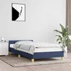 Image de Cadre de lit avec tête de lit sans matelas bleu 80x200 cm tissu