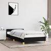 Image de Cadre de lit avec tête de lit sans matelas noir 90x200 cm tissu