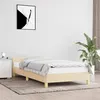 Image de Cadre de lit avec tête de lit sans matelas crème 90x200cm tissu