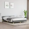Image de Cadre de lit sans matelas gris foncé 140x190 cm tissu