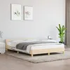 Image de Cadre de lit sans matelas crème 140x190 cm tissu