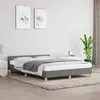 Image de Cadre de lit sans matelas gris foncé 140x200 cm tissu