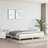 Image de Cadre de lit sans matelas crème 160x200 cm tissu