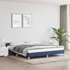 Image de Cadre de lit avec tête de lit sans matelas bleu 160x200cm tissu