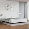 Image de Cadre de lit avec tête de lit sans matelas blanc 200x200 cm
