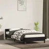 Image de Cadre de lit et tête de lit sans matelas noir 90x190 cm velours