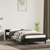 Image de Cadre de lit et tête de lit sans matelas noir 90x200 cm velours