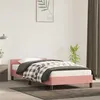 Image de Cadre de lit et tête de lit sans matelas rose 90x200 cm velours
