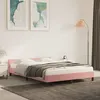 Image de Cadre de lit et tête de lit sans matelas rose 140x190cm velours