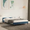 Image de Cadre de lit sans matelas bleu foncé 140x200 cm velours