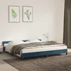 Image de Cadre de lit sans matelas bleu foncé 200x200 cm velours