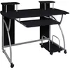 Image de vidaXL Bureau d'ordinateur Noir 110x52x88,5 cm Bois d’ingénierie
