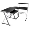Image de vidaXL Bureau d'ordinateur d'angle Noir 132x112x99cm Bois d'ingénierie