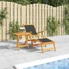 Image de vidaXL Chaise longue d'extérieur avec table Acacia massif et textilène 3120442