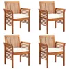 Image de Lot de 4 chaise vidaxl en bois massif non pliable exterieur H. 90 cm marron