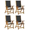Image de Lot de 4 chaise vidaxl H. 109 cm pliable exterieur en acacia noir