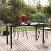 Image de vidaXL Table à dîner de jardin Noir 200x100x74cm Acier et verre trempé 319284