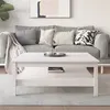 Image de vidaXL Table basse Blanc 100x100x40 cm Bois massif de pin814295