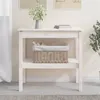 Image de Table console Blanc 80x40x75 cm Bois de pin solide