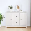 Image de Buffet Blanc 100x35x74 cm Bois massif de pin