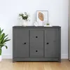 Image de vidaXL Buffet Gris 100x35x74 cm Bois massif de pin814566