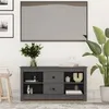 Image de Meuble TV Gris 103x36,5x52 cm Bois de pin massif