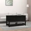 Image de Table basse Noir 102x49x55 cm Bois massif de pin