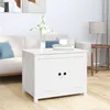 Image de vidaXL Table basse Blanc 71x49x55 cm Bois massif de pin820927