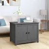 Image de vidaXL Table basse Gris 71x49x55 cm Bois massif de pin820928