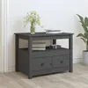 Image de Table basse Gris 71x49x55 cm Bois massif de pin