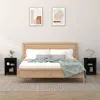 Image de Tables de chevet 2 pcs Noir 40x35x55 cm Bois de pin solide