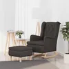 Image de vidaXL Fauteuil met schommelpoten en voetenbank tissu gris foncé