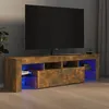 Image de Meuble TV avec lumières LED Chêne fumé 140x36,5x40 cm