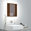 Image de vidaXL Armoire à Miroir LED de Salle de Bain, Armoire Murale avec Éclairage, Placard de Rangement Toilette, Moderne, Sonoma 822835
