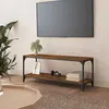 Image de vidaXL Meuble TV Chêne fumé 100x33x41 cm Bois d'ingénierie et acier