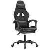 Image de vidaXL Chaise de jeu pivotante avec repose-pied Noir Similicuir